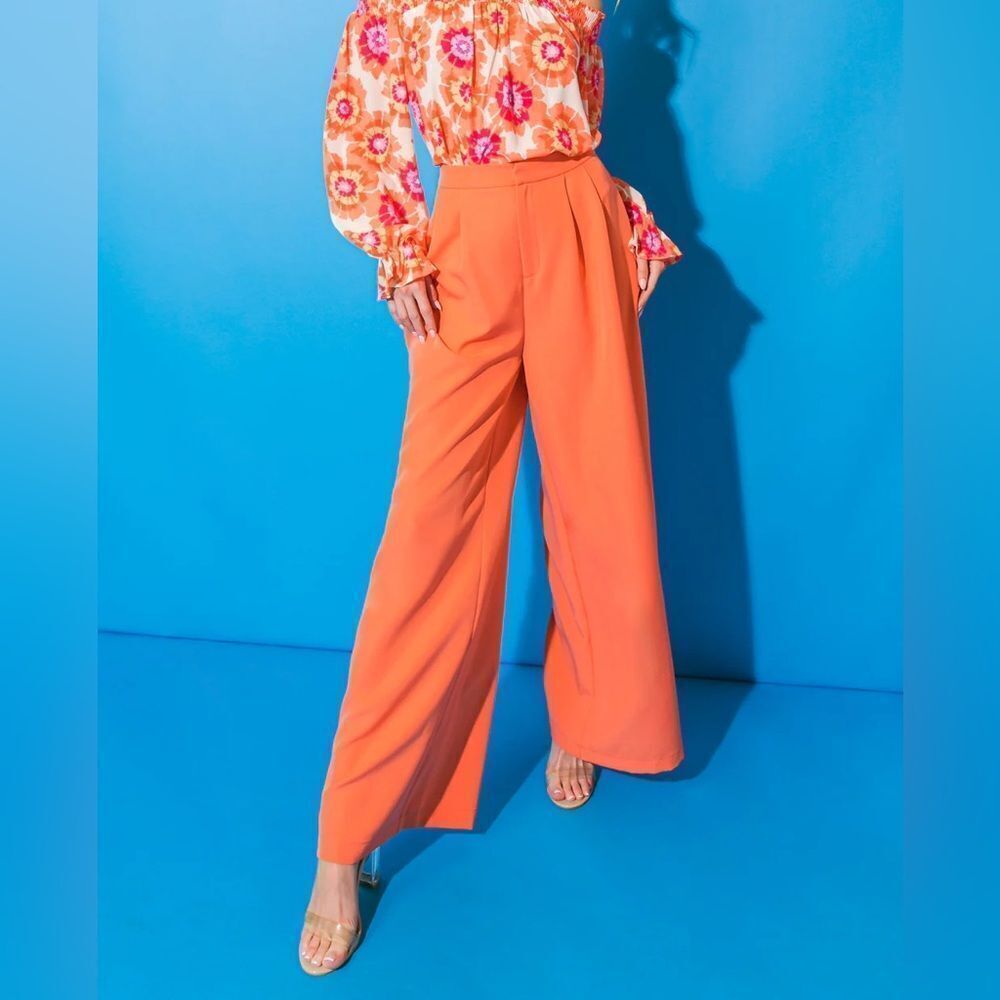 Flying Tomato Dress Pants Wide Leg Women Size Medium Light Orange​
